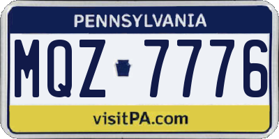PA license plate MQZ7776