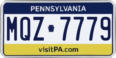 PA license plate MQZ7779