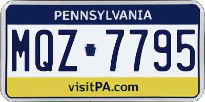 PA license plate MQZ7795