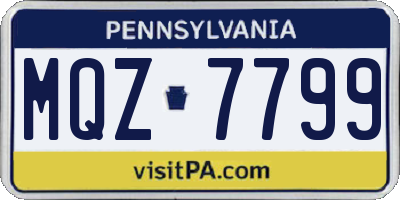 PA license plate MQZ7799