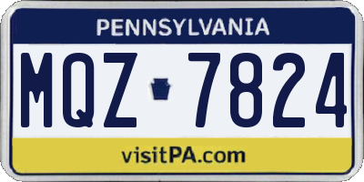 PA license plate MQZ7824