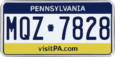 PA license plate MQZ7828