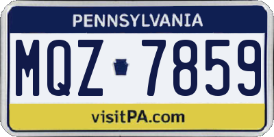 PA license plate MQZ7859
