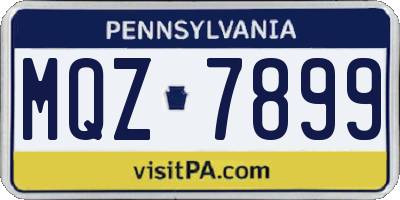PA license plate MQZ7899
