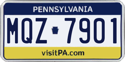 PA license plate MQZ7901