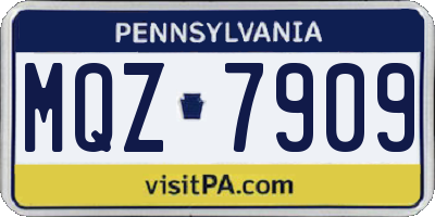 PA license plate MQZ7909
