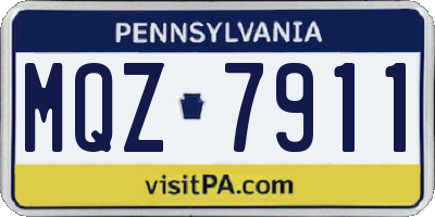 PA license plate MQZ7911