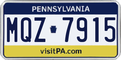 PA license plate MQZ7915