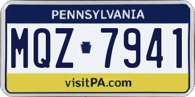 PA license plate MQZ7941