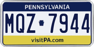 PA license plate MQZ7944