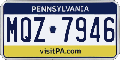 PA license plate MQZ7946