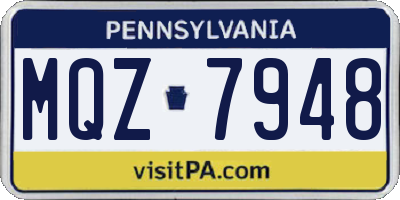 PA license plate MQZ7948