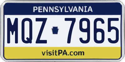 PA license plate MQZ7965