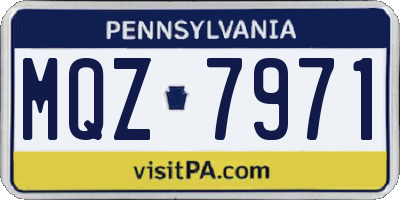 PA license plate MQZ7971