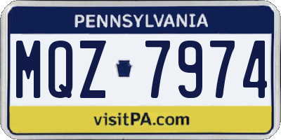PA license plate MQZ7974