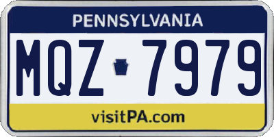 PA license plate MQZ7979