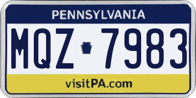 PA license plate MQZ7983