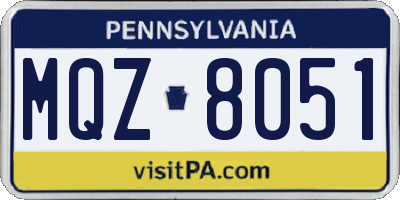 PA license plate MQZ8051