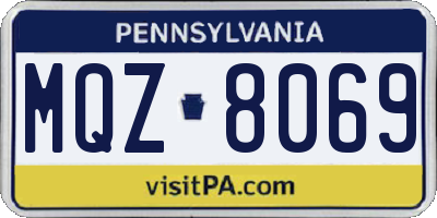 PA license plate MQZ8069