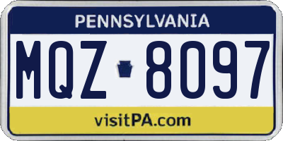 PA license plate MQZ8097