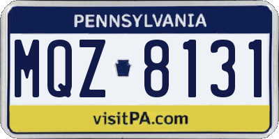 PA license plate MQZ8131