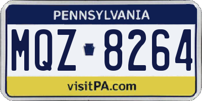 PA license plate MQZ8264