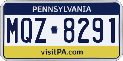 PA license plate MQZ8291