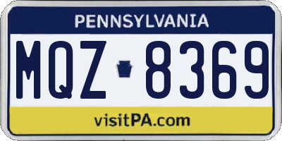 PA license plate MQZ8369