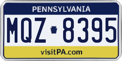 PA license plate MQZ8395