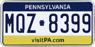 PA license plate MQZ8399