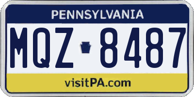 PA license plate MQZ8487