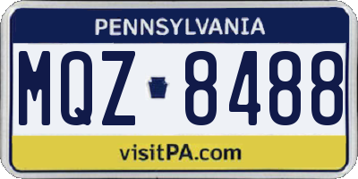 PA license plate MQZ8488