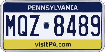 PA license plate MQZ8489