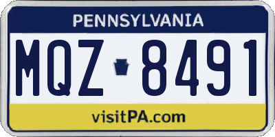 PA license plate MQZ8491