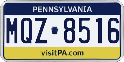 PA license plate MQZ8516