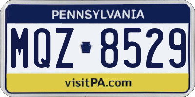 PA license plate MQZ8529