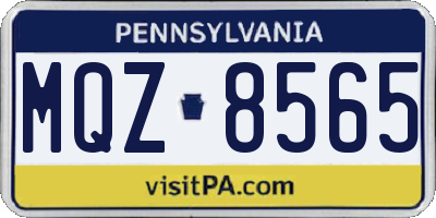 PA license plate MQZ8565