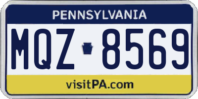 PA license plate MQZ8569