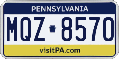 PA license plate MQZ8570