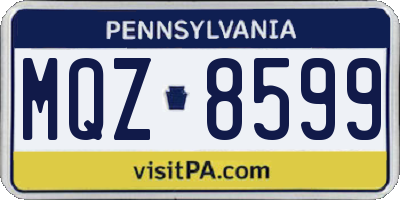 PA license plate MQZ8599