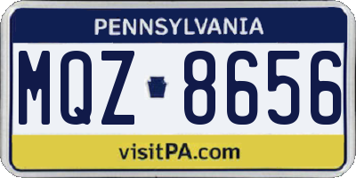 PA license plate MQZ8656