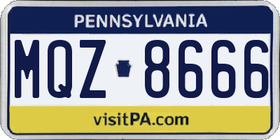 PA license plate MQZ8666
