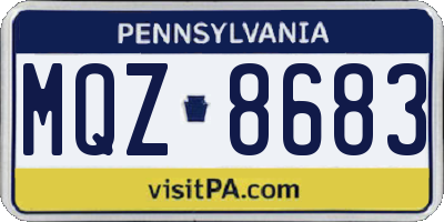 PA license plate MQZ8683