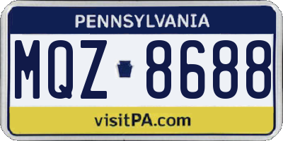 PA license plate MQZ8688