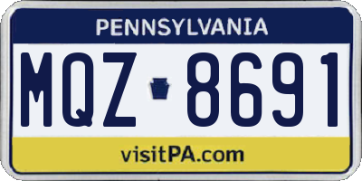 PA license plate MQZ8691