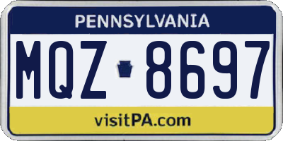 PA license plate MQZ8697