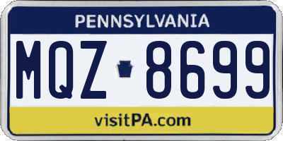 PA license plate MQZ8699