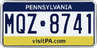 PA license plate MQZ8741