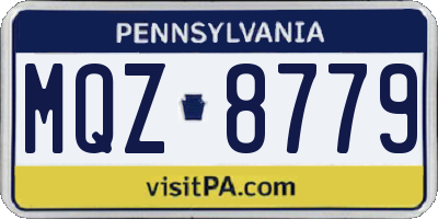 PA license plate MQZ8779