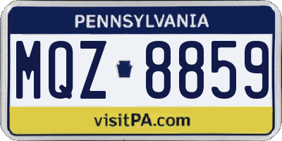 PA license plate MQZ8859